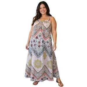 Loft plus sz 20 summer maxi Beach dress geo cottagecore colorful comfort NWOT